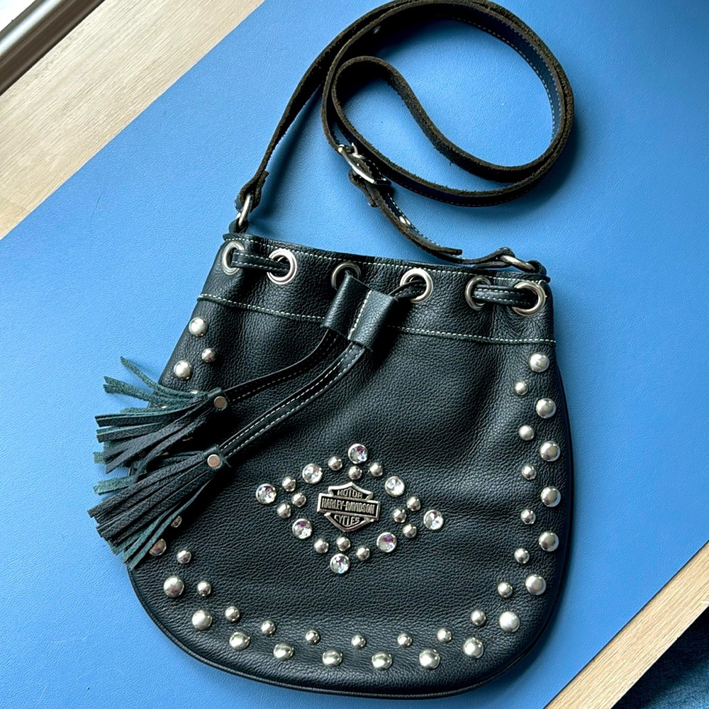 Leather Harley bag and wallet